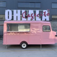 15.75feet Citroen kitchen electric dining car Coffee vending car, food bus, catering car  Retro Citroen  Franchised catering vehicle