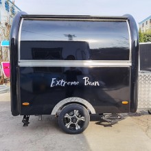 Small Food Trailer Black Snack Cart Mini Truck for Ice Cream Pizza Coffee