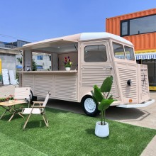 15.75feet Citroen kitchen electric dining car Coffee vending car, food bus, catering car  Retro Citroen  Franchised catering vehicle
