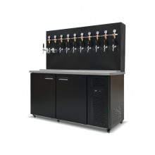 Cooling system with taps and installation