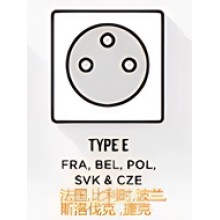 France, Belgium, Poland, Slovakia, Czech Republic power sockets
