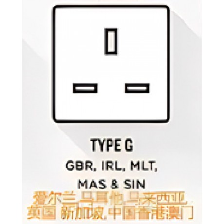 Ireland, Malta, Malaysia, the United Kingdom , Singapore, China's Hong Kong and Macau power sockets